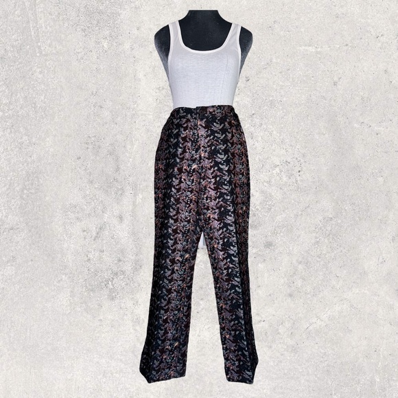 nicla Pants - Nicla modern art metallic weave all over shimmer feels like wool dress trousers